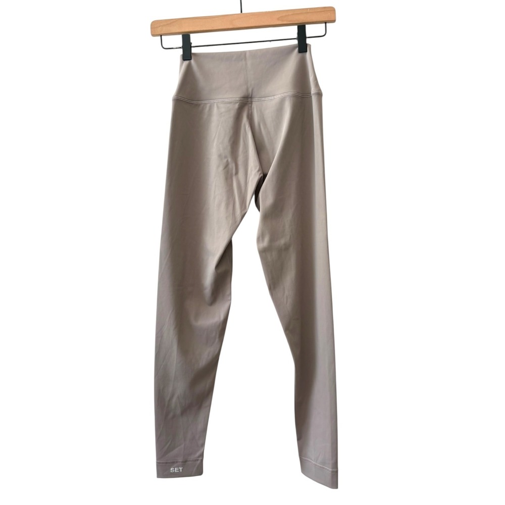 Set Active Sportbody Leggings Womens Medium Taupe Grey High Waisted Yoga Pants - Picture 5 of 5